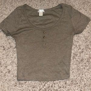 Small cropped light brown top